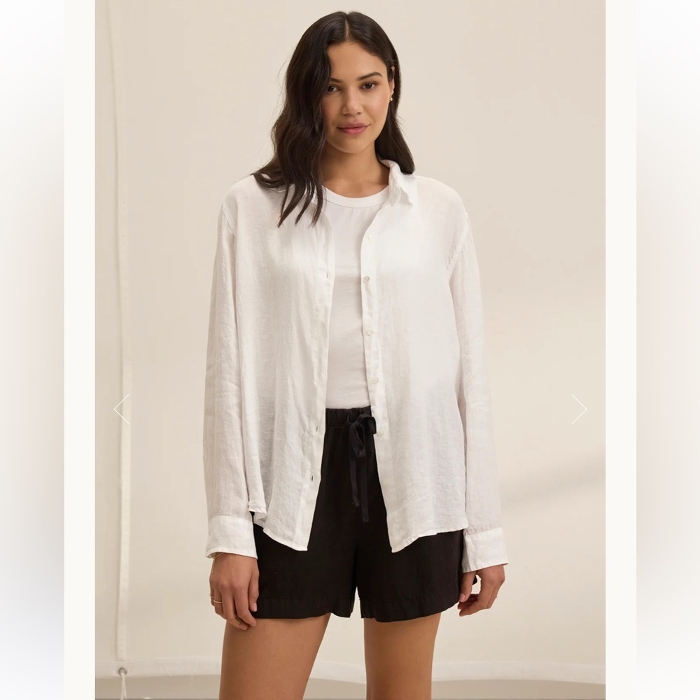 Velvet by Graham & Spencer Relaxed White Button-Down Shirt